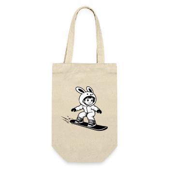 Snowboard Bunny - Geschenkbeutel für Flaschen - Natur - Vorne
