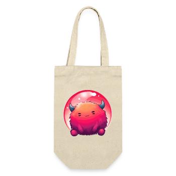 Fluffiges Monstergesicht Gradient - Geschenkbeutel für Flaschen - Natur - Vorne