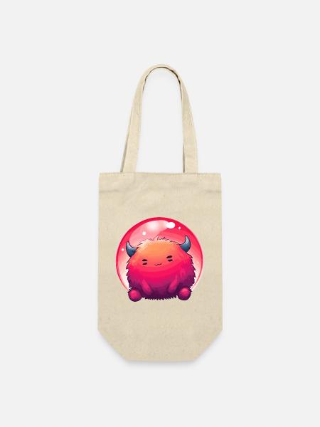Fluffiges Monstergesicht Gradient - Geschenkbeutel für Flaschen - Natur