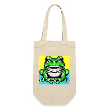 Frosch - Geschenkbeutel für Flaschen - Natur - Vorne