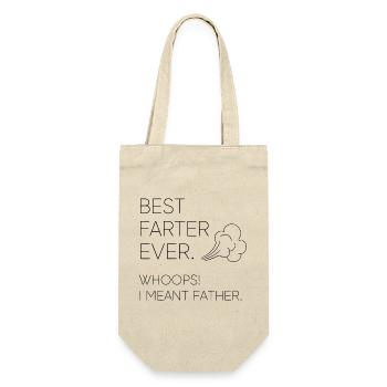 Bester Furzer Aller Zeiten – Ups, Ich Meinte Vater - Geschenkbeutel für Flaschen - Natur - Vorne