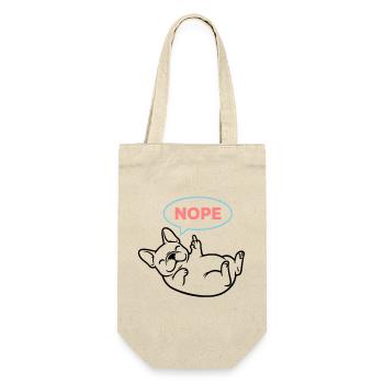 Frenchie Dog Nope Comic Coloré - Sac à bouteille - nature - Devant