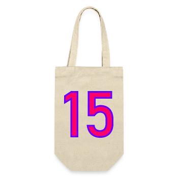 15. 15 ANS. 15e ANNIVERSAIRE. ANNIVERSAIRE 15 ANS. - Sac à bouteille - nature - Devant
