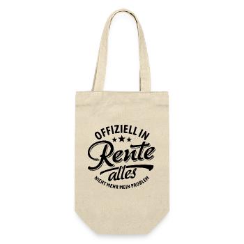 Offiziell in Rente, Alles Nicht Mehr Mein Problem - Geschenkbeutel für Flaschen - Natur - Vorne
