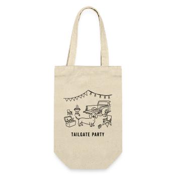 tailgate party dackel - Geschenkbeutel für Flaschen - Natur - Vorne