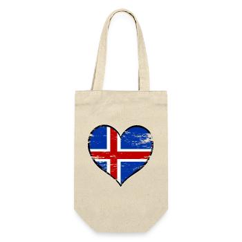 Iceland Heart Flag used - Gift Bag for Bottles - nature - Front