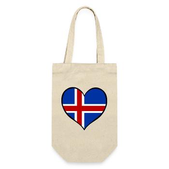 Iceland Heart Flag - Gift Bag for Bottles - nature - Front