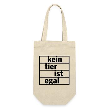Kein Tier ist egal (Farbe änderbar) - Geschenkbeutel für Flaschen - Natur - Vorne