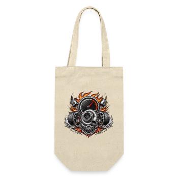 Flammen-Turbo-Motor-Emblem - Geschenkbeutel für Flaschen - Natur - Vorne
