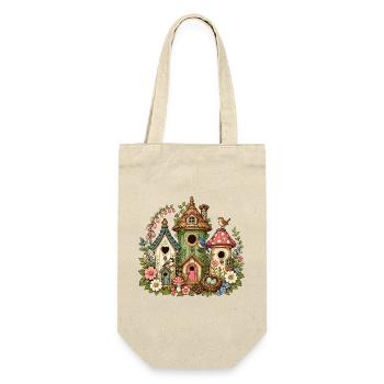 Zauberwald Vogelhäuschen Flora - Geschenkbeutel für Flaschen - Natur - Vorne