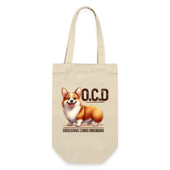 Corgi-OCD Lustige Corgi-Hundeliebhaber-Design-Merch - Geschenkbeutel für Flaschen - Natur - Vorne