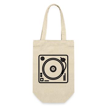 DJ-Plattenspieler - Geschenkbeutel für Flaschen - Natur - Vorne