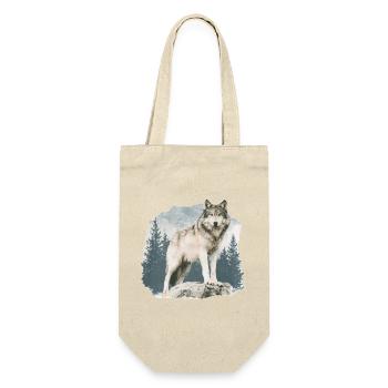 Wolf Vintage - Geschenkbeutel für Flaschen - Natur - Vorne