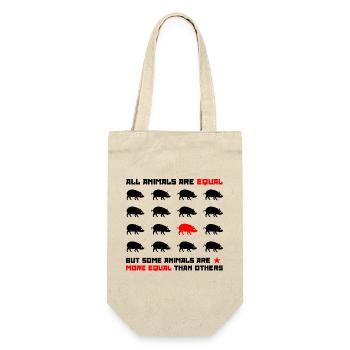 Alle Tiere sind gleich 2 - Geschenkbeutel für Flaschen - Natur - Vorne