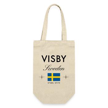Visby Sweden Coordinates Travel Souvenir - Gift Bag for Bottles - nature - Front