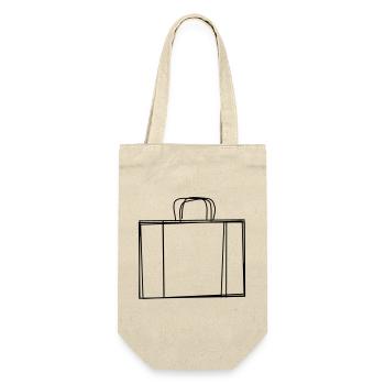 Koffer handgezeichnet - Geschenkbeutel für Flaschen - Natur - Vorne