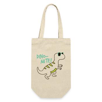 Cooler Dinosaurier Dino-Mite Sonnenbrille Fun - Geschenkbeutel für Flaschen - Natur - Vorne