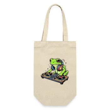 DJ Frosch - Geschenkbeutel für Flaschen - Natur - Vorne