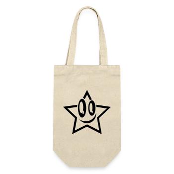 lachender stern gesicht star - Gift Bag for Bottles - nature - Front