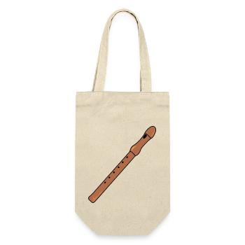 Flûte à bec, flûte de bois, instrument, idée cadeau - Sac à bouteille - nature - Devant