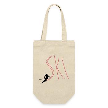 Ski - Geschenkbeutel für Flaschen - Natur - Vorne