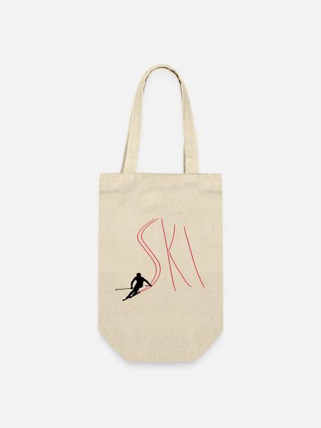Ski - Geschenkbeutel für Flaschen - Natur