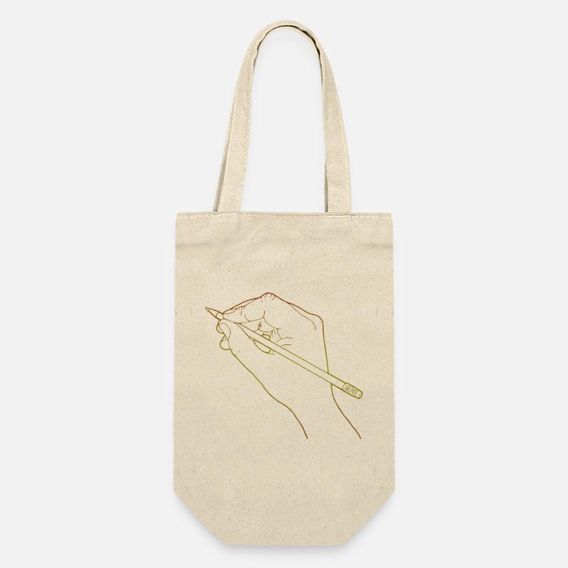 Sketched hand holding a pencil - Gift Bag for Bottles - nature