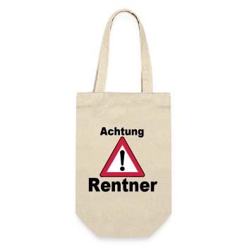 Rente Rentner Rentnerin Berufe Achtung Rentner(25) - Geschenkbeutel für Flaschen - Natur - Vorne