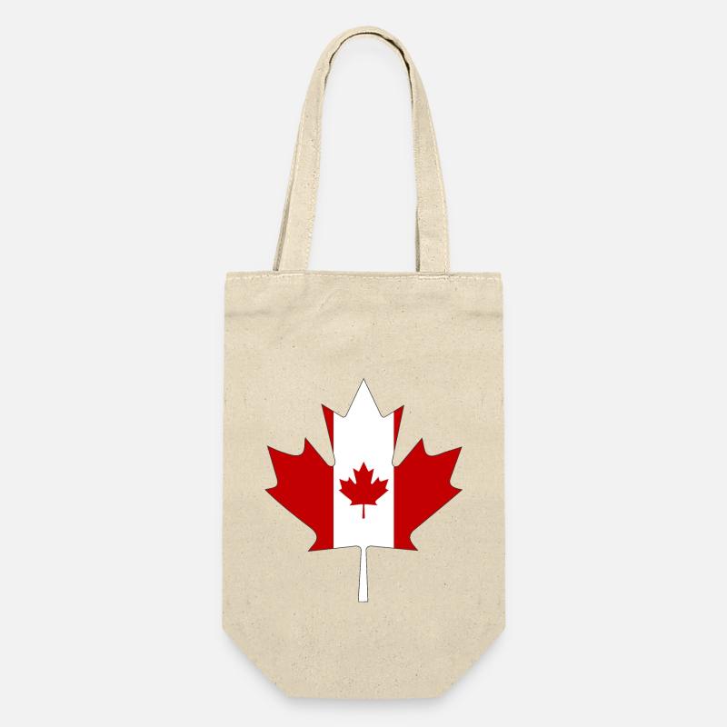 Drapeau du Canada comme feuille d'érable avec cadre noir - Sac à bouteille - nature