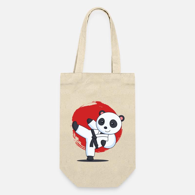 Karate Panda - Geschenkbeutel für Flaschen - Natur