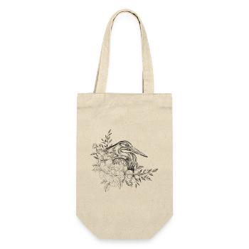 Dessin héron floral - Sac à bouteille - nature - Devant