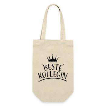Krone beste kollegin schwarz Tshirt design - Geschenkbeutel für Flaschen - Natur - Vorne