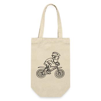 Fahrradfahrer - Geschenkbeutel für Flaschen - Natur - Vorne