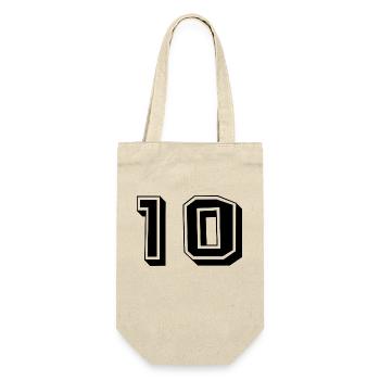 10 JAHRE. 10-jähriges JUBILÄUM. JUBILÄUM 10 JAHRE. 10 - Geschenkbeutel für Flaschen - Natur - Vorne