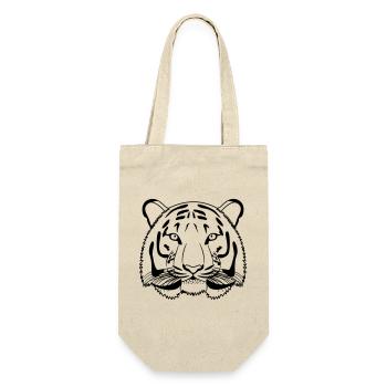Tête de tigre - contour sombre - Sac à bouteille - nature - Devant