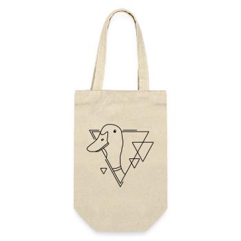 Ente in geometrischer Form - Line-Art-Design - Geschenkbeutel für Flaschen - Natur - Vorne
