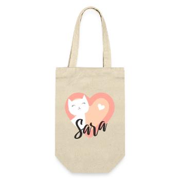 Sara Surname First Name Kitten - Gift Bag for Bottles - nature - Front