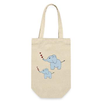 elefanten vater und sohn - Geschenkbeutel für Flaschen - Natur - Vorne
