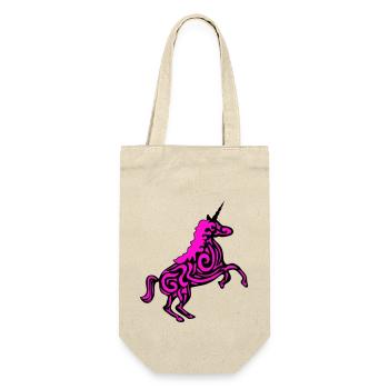 unicorn design 002 - Geschenkbeutel für Flaschen - Natur - Vorne