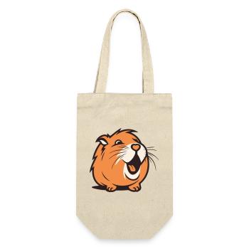 Cheerful Capybara / Guinea Pig / Hamster – Heart - Gift Bag for Bottles - nature - Front