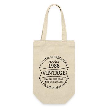 Vintage 37e anniversaire Né en 1986 Vintage 37 ans - Sac à bouteille - nature - Devant