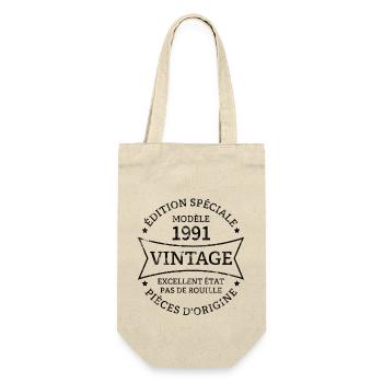 Vintage 32e anniversaire Né en 1991 Vintage 32 ans - Sac à bouteille - nature - Devant