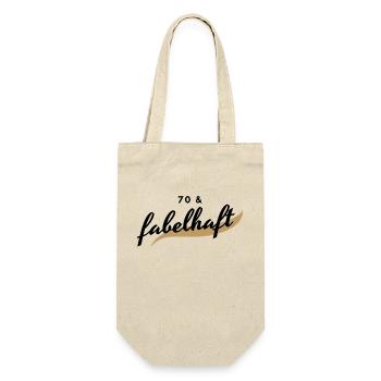 70. Geburtstag, 70 und fabelhaft - Geschenkbeutel für Flaschen - Natur - Vorne
