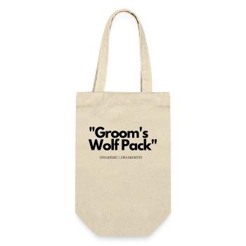 Groom´s Wolf Pack Junggesellenabschied - Geschenkbeutel für Flaschen - Natur - Vorne