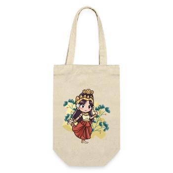 Kambodscha Tradition Tanz Khmer Apsara I Geschenk - Geschenkbeutel für Flaschen - Natur - Vorne
