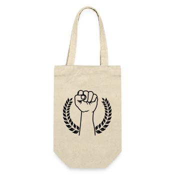Fist held up in laurel wreath - Gift Bag for Bottles - nature - Front