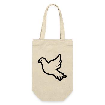 Dove Contour Outline Peace Symbol - Gift Bag for Bottles - nature - Front