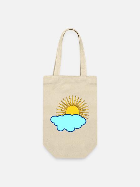 Sonne hinter Wolke - Geschenkbeutel für Flaschen - Natur
