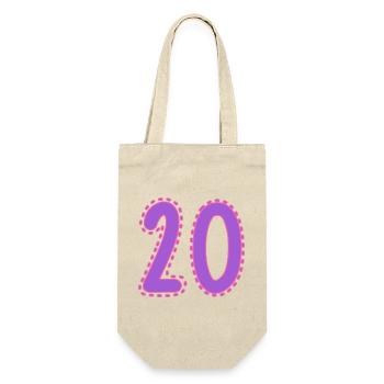 20. 20 ANS. 20e ANNIVERSAIRE. ANNIVERSAIRE 20 ANS. - Sac à bouteille - nature - Devant