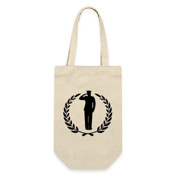 Respect salute in laurel wreath 2 - Gift Bag for Bottles - nature - Front